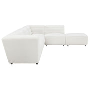 Sunny 6-piece Upholstered Modular Sectional Sofa Ivory Sherpa - 551621-SET