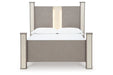 Surancha Gray Queen Poster Bed - Gate FurnitureQueen Bed