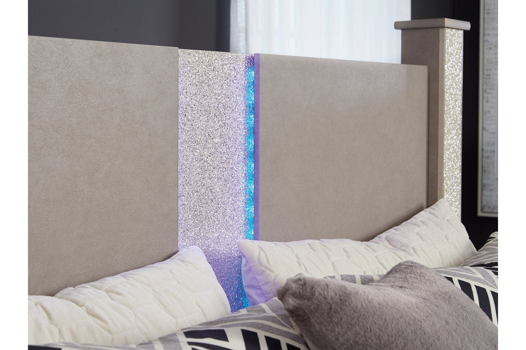 Surancha Gray Queen Poster Bed - Gate FurnitureQueen Bed