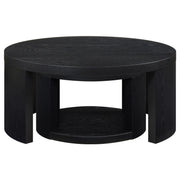 Sweeney 2-piece Round Wood Occasional Nesting Table Set Black - 722820