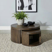 Sweeney 2-piece Round Wood Occasional Nesting Table Set Dark Walnut - 722830