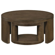 Sweeney 2-piece Round Wood Occasional Nesting Table Set Dark Walnut - 722830
