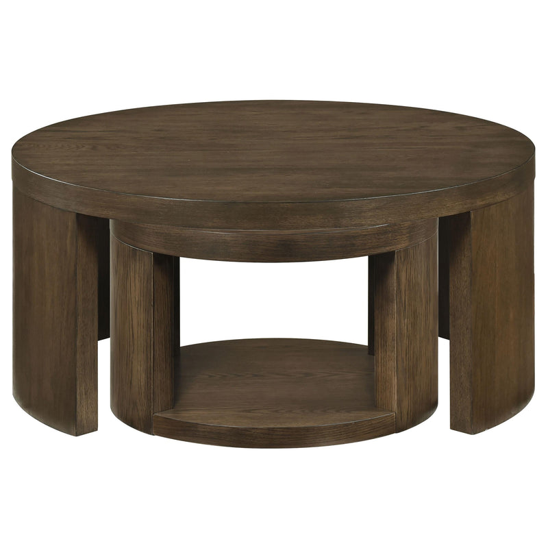 Sweeney 2-piece Round Wood Occasional Nesting Table Set Dark Walnut - 722830