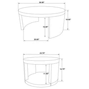 Sweeney 2-piece Round Wood Occasional Nesting Table Set Dark Walnut - 722830