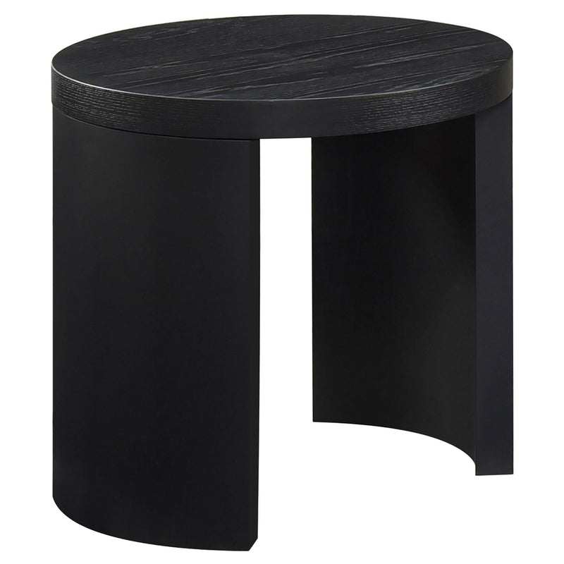 Sweeney 24-inch Round Wood Occasional Side End Table Black - 722827