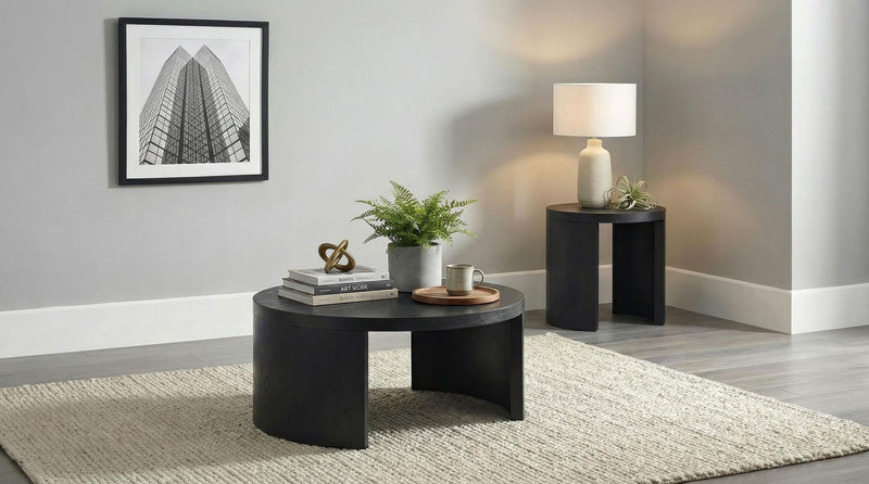 Sweeney 24-inch Round Wood Occasional Side End Table Black - 722827