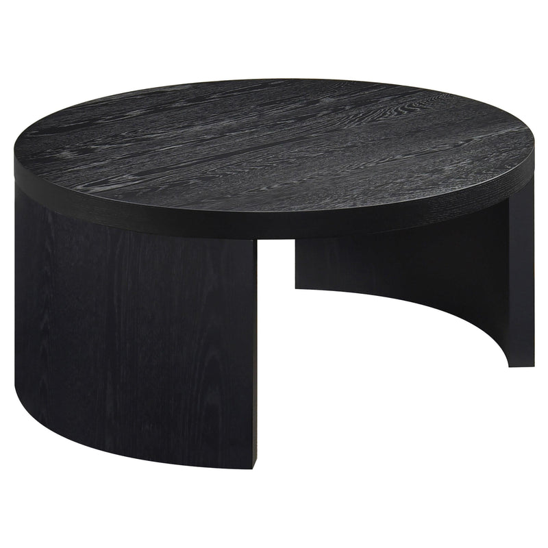 Sweeney 39-inch Round Wood Occasional Cocktail Coffee Table Black - 722828