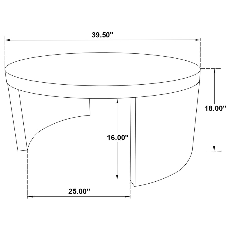 Sweeney 39-inch Round Wood Occasional Cocktail Coffee Table Dark Walnut - 722838