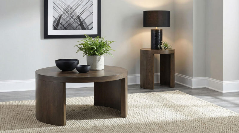 Sweeney 39-inch Round Wood Occasional Cocktail Coffee Table Dark Walnut - 722838