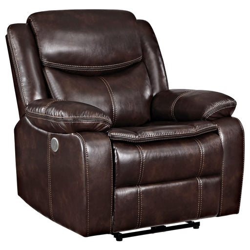 Sycamore Upholstered Power Recliner Chair Dark Brown - 610193P