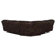 Sycamore Upholstered Power Reclining Sectional Sofa Brown - 610190P