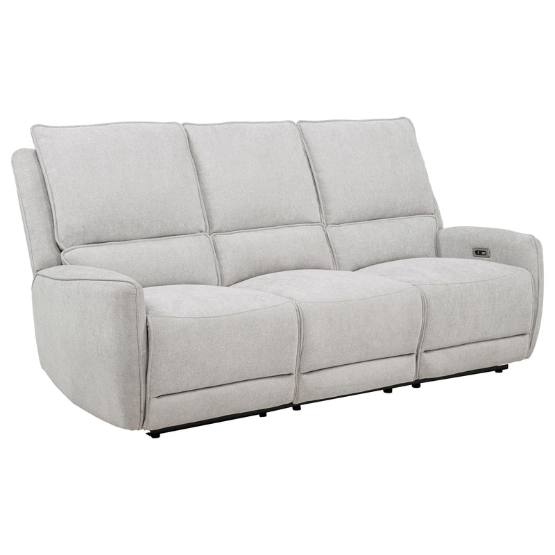 Sylmar 3-piece Chenille Power Reclining Sofa Set Dove Grey - 610521P-S3