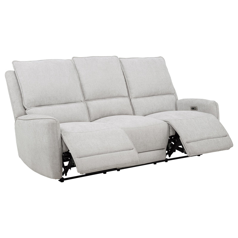 Sylmar 3-piece Chenille Power Reclining Sofa Set Dove Grey - 610521P-S3