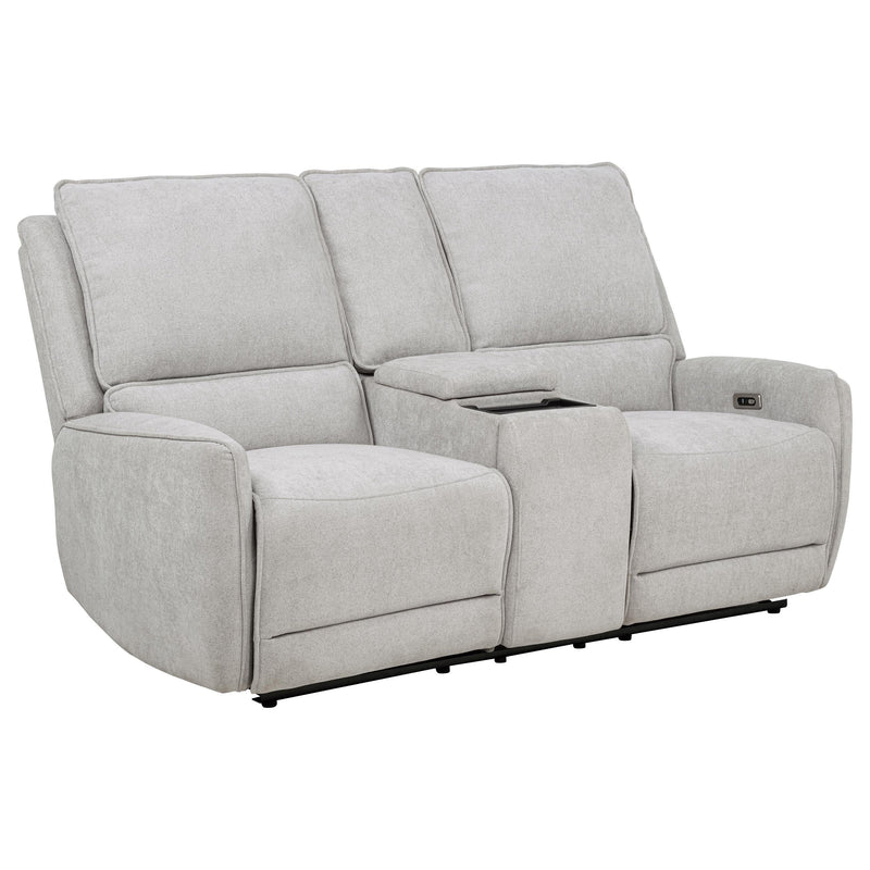 Sylmar Chenille Upholstered Power Reclining Loveseat Dove Grey - 610522P