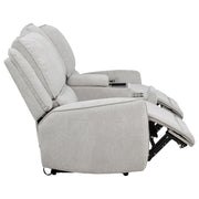 Sylmar Chenille Upholstered Power Reclining Loveseat Dove Grey - 610522P