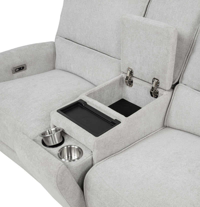 Sylmar Chenille Upholstered Power Reclining Loveseat Dove Grey - 610522P