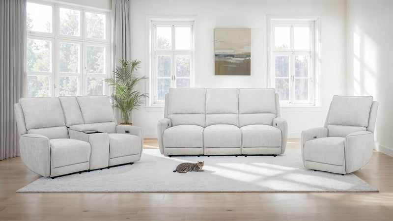 Sylmar Chenille Upholstered Power Reclining Loveseat Dove Grey - 610522P