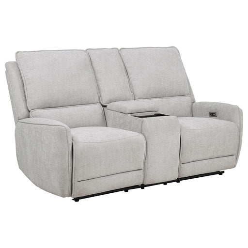 Sylmar Chenille Upholstered Power Reclining Loveseat Dove Grey - 610522P