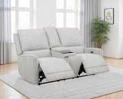 Sylmar Chenille Upholstered Power Reclining Loveseat Dove Grey - 610522P