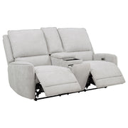 Sylmar Chenille Upholstered Power Reclining Loveseat Dove Grey - 610522P