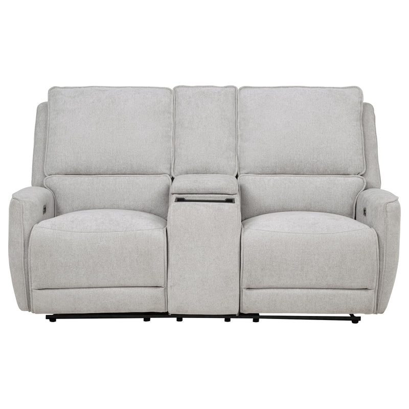 Sylmar Chenille Upholstered Power Reclining Loveseat Dove Grey - 610522P