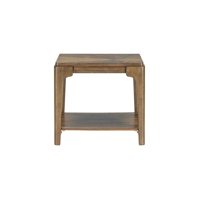 [T130-E-Table] Langford - End Table, Solid Rubber Wood, MDF, Acaica Veneer, Brown Box: 1 of 1 Each - T130-E-Table