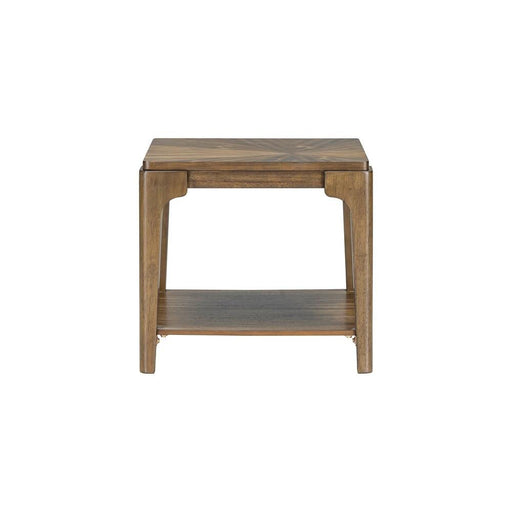 [T130-E-Table] Langford - End Table, Solid Rubber Wood, MDF, Acaica Veneer, Brown Box: 1 of 1 Each - T130-E-Table