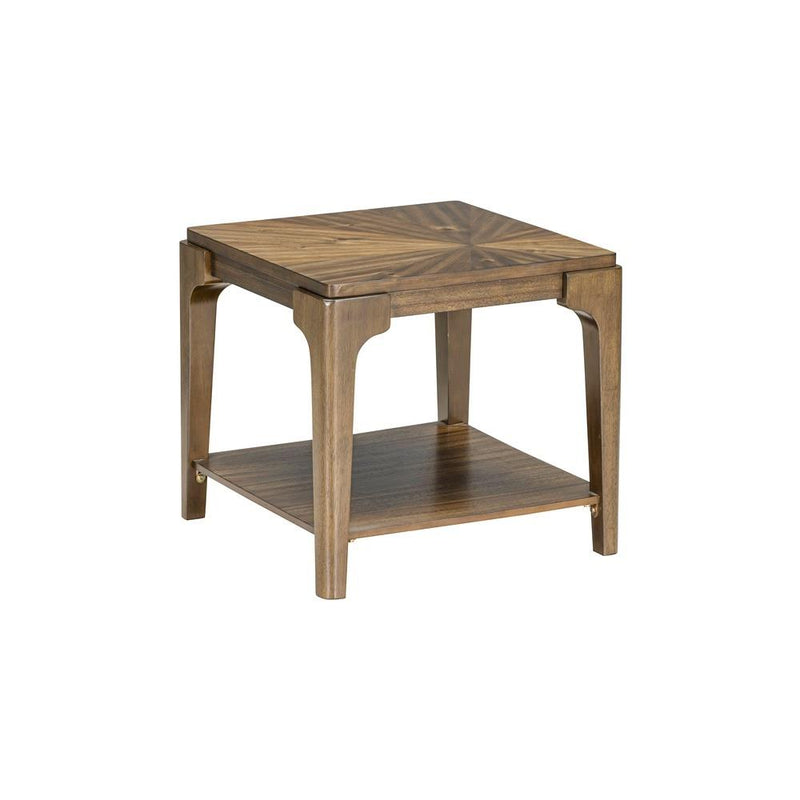 [T130-E-Table] Langford - End Table, Solid Rubber Wood, MDF, Acaica Veneer, Brown Box: 1 of 1 Each - T130-E-Table