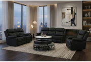 T42 Black Coffee Table With 3 Stools - T42CT+3 STOOLS-BLK