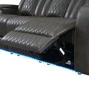 Taddeo Power Motion Sofa w/Power Headrest, USB, Wireless Charger, LED & Reading Light - LV06230