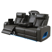 Taddeo Power Motion Sofa w/Power Headrest, USB, Wireless Charger, LED & Reading Light - LV06230