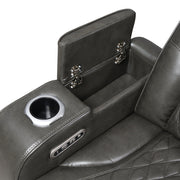 Taddeo Power Motion Sofa w/Power Headrest, USB, Wireless Charger, LED & Reading Light - LV06230