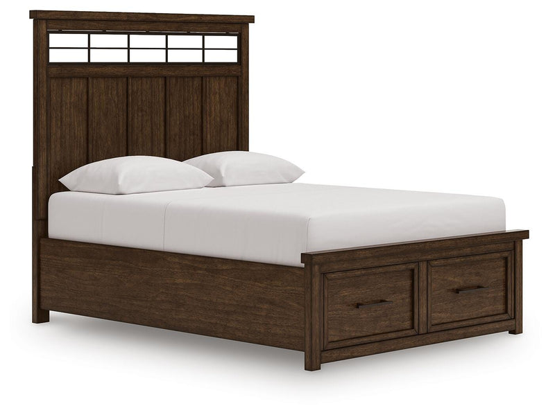 Taffenbrook Medium Brown Queen Panel Storage Bed - B849B2