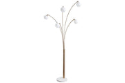 Taliya Champagne/White Arc Lamp - Lara FurnitureFloor Lamps