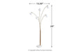 Taliya Champagne/White Arc Lamp - Gate FurnitureFloor Lamps