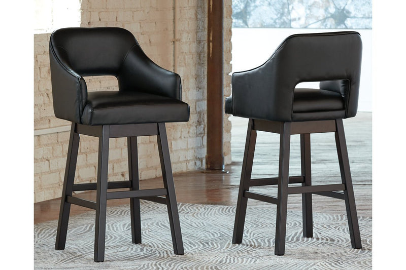 Tallenger Black/Dark Brown Bar Height Bar Stool (Set of 2) - Lara FurnitureBarstool