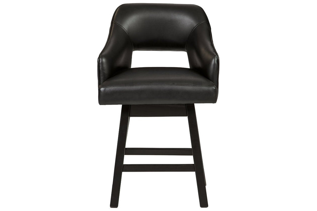 Tallenger Black/Dark Brown Counter Height Bar Stool (Set of 2) - Gate FurnitureBarstool