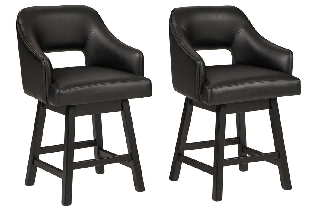 Tallenger Black/Dark Brown Counter Height Bar Stool (Set of 2) - Gate FurnitureBarstool
