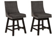 Tallenger Dark Gray Counter Height Bar Stool (Set of 2) - Gate FurnitureBarstool