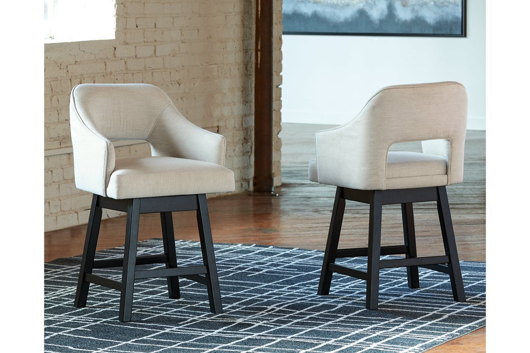 Tallenger White/Dark Brown Counter Height Bar Stool (Set of 2) - Gate FurnitureBarstool