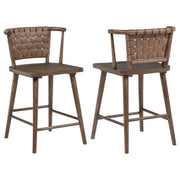 Tallis Woven Leatherette Back Counter Chair Brown (Set of 2) - 190249