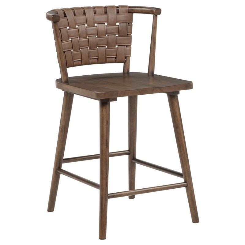 Tallis Woven Leatherette Back Counter Chair Brown (Set of 2) - 190249