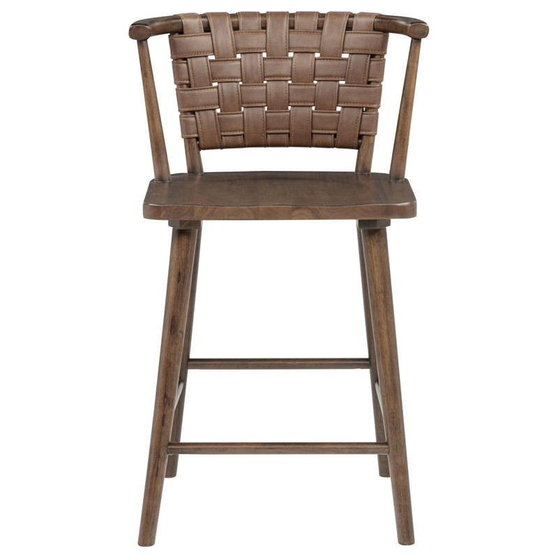 Tallis Woven Leatherette Back Counter Chair Brown (Set of 2) - 190249