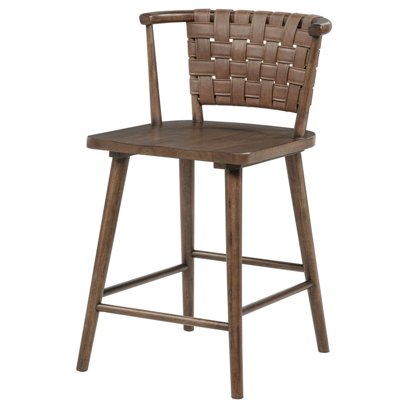 Tallis Woven Leatherette Back Counter Chair Brown (Set of 2) - 190249