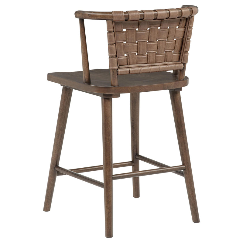 Tallis Woven Leatherette Back Counter Chair Brown (Set of 2) - 190249
