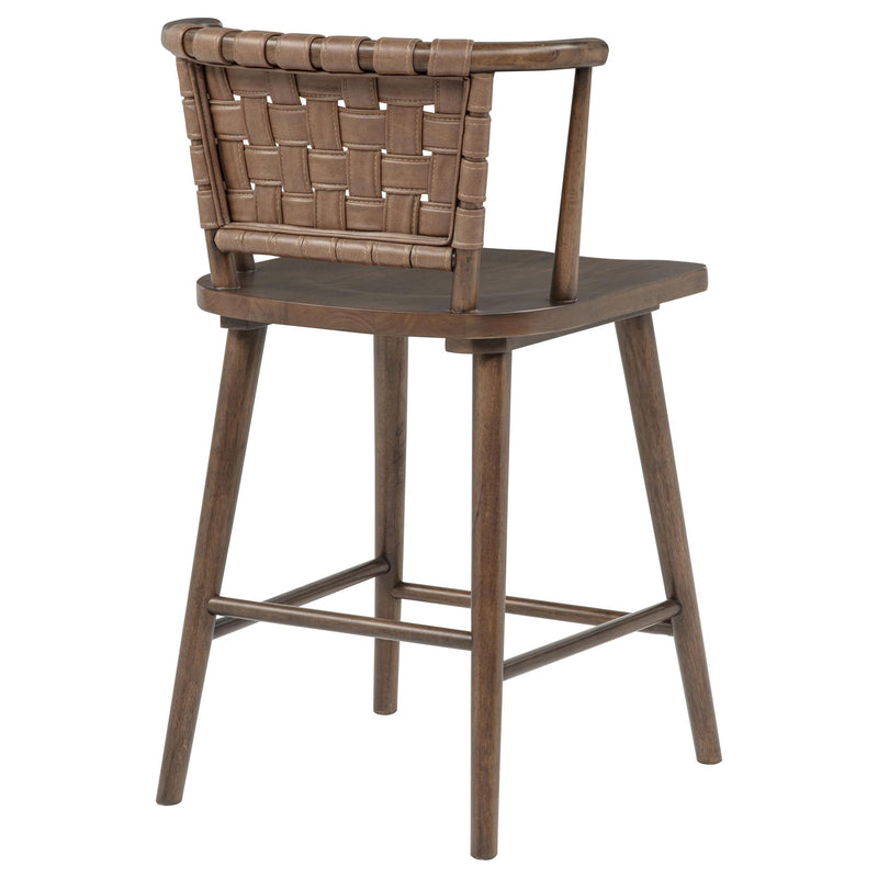Tallis Woven Leatherette Back Counter Chair Brown (Set of 2) - 190249