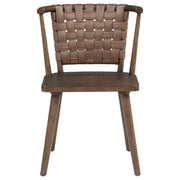 Tallis Woven Leatherette Back Dining Side Chair Brown (Set of 2) - 190242