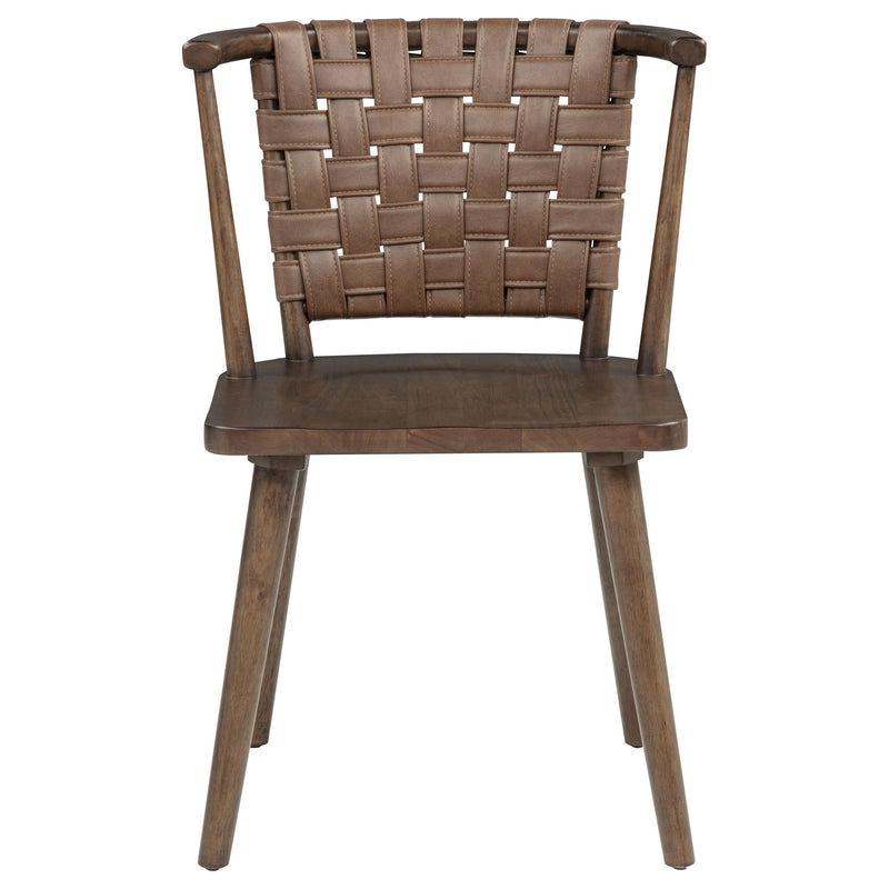 Tallis Woven Leatherette Back Dining Side Chair Brown (Set of 2) - 190242