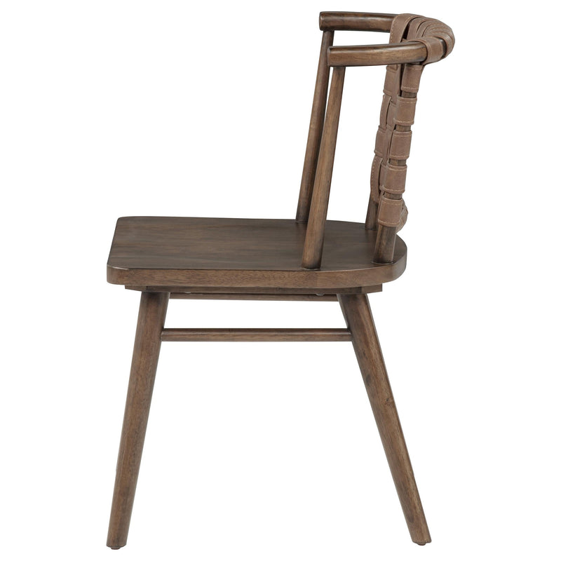 Tallis Woven Leatherette Back Dining Side Chair Brown (Set of 2) - 190242