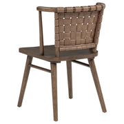 Tallis Woven Leatherette Back Dining Side Chair Brown (Set of 2) - 190242